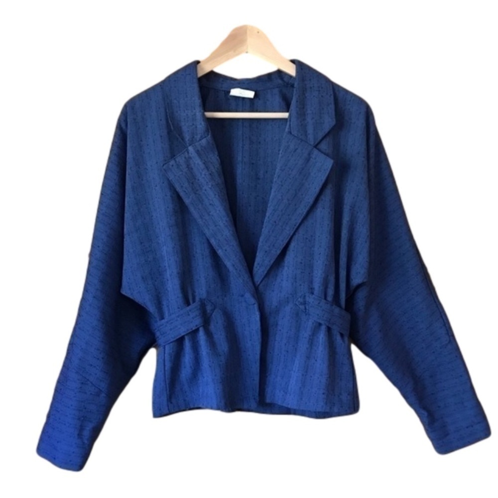 VINTAGE Ann Chabrol dolman sleeve belted textured blazer size 9